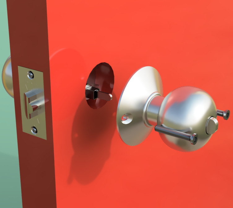 Fitting Knob lock to door